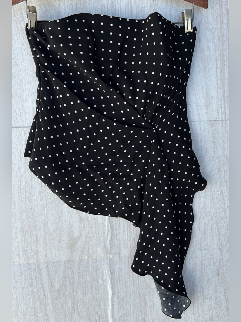 Luisa Spagnoli Black and White Polka Dot Asymmetric Camisole
